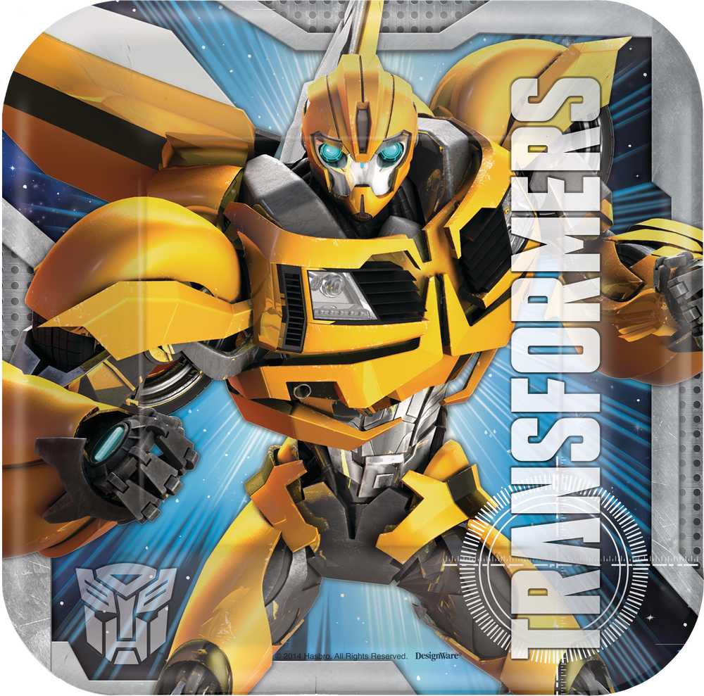 Transformers Birthday Party Square Dessert Plates, 7in, 8pk