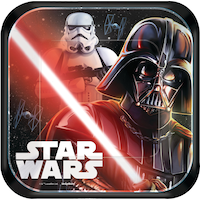 Star Wars Square Dessert Paper Plates, 2 Designs, 8-pk Overhead_Flat