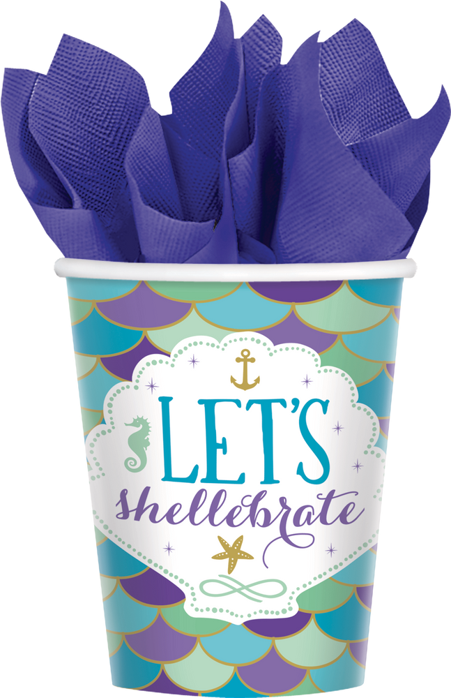 Wishful Mermaid Disposable Paper Cups, 9oz, 8pk Canadian Tire