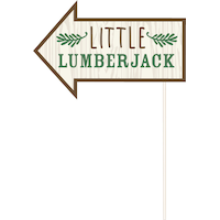 Décor mural avec accessoires de cabine photo pour fête d'anniversaire, Petit bûcheron, paq. 16 Front_Flat