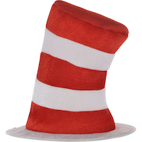 Kids' Dr. Seuss Cat in the Hat Top Hat, Red/White, One Size, Ages 4+ Front_Flat