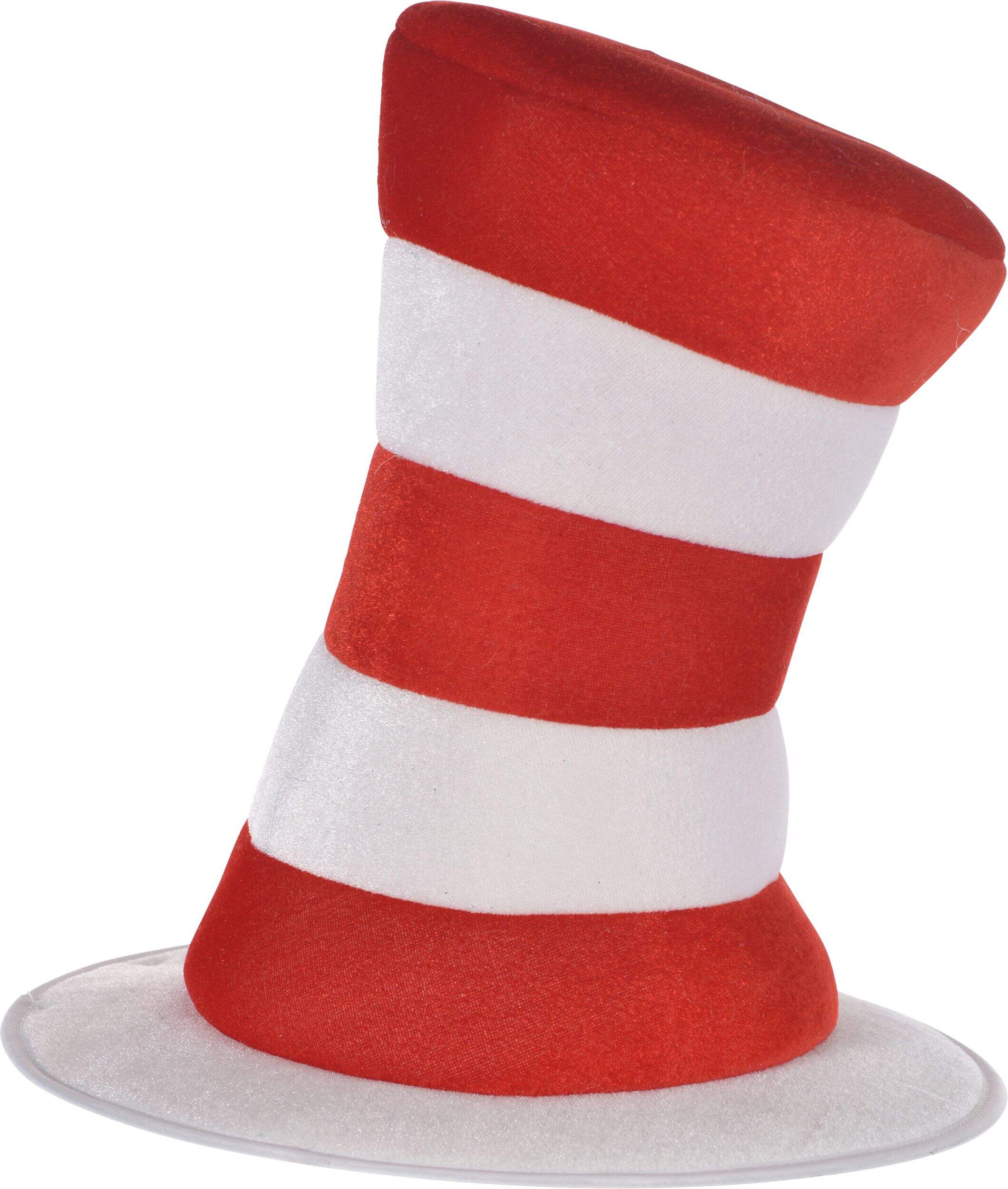 Dr. Seuss Cat in the Hat Foam Top Hat, Red/White, Adult, One Size Front_Flat