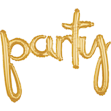 Ballon en aluminium satiné lettres attachées Party, choix de couleurs, 39 x 31 po, gonflé d'air, pour remise de diplôme/fiançailles/anniversaire/retraite Front_Flat