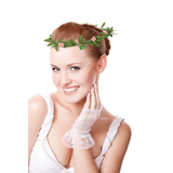 Mint to Be Flower Crown Wreath Headband, Green/Pink, One Size, Wearable Accessory for Weddings Front_Angled_Left