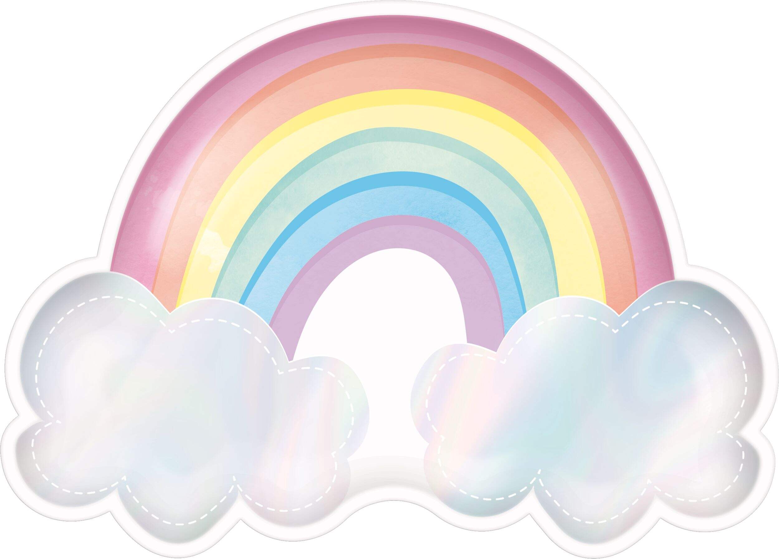 Magical Rainbow Shaped Iridescent Birthday Party Lunch Plates, 8-pk Front_Flat