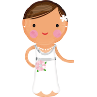 Giant Bride Wedding Balloon, 2-ft x 4-ft Front_Flat