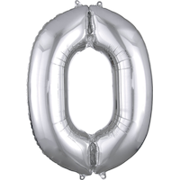 Ballon en aluminium satiné, chiffres 0 à 9, argent, 34 po, ruban et gonflage hélium compris, anniversaire/remise de diplômes/jour de l'An