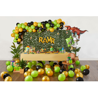 Décor mural avec accessoires de cabine photo pour fête d'anniversaire, Monde jurassique Composite_or_Mixed