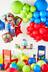 Super Mario Bros Satin Foil Balloon Bouquet, Blue/Red, 5-pk, Helium Inflation & Ribbon Included for Birthday Party Composite_or_Mixed