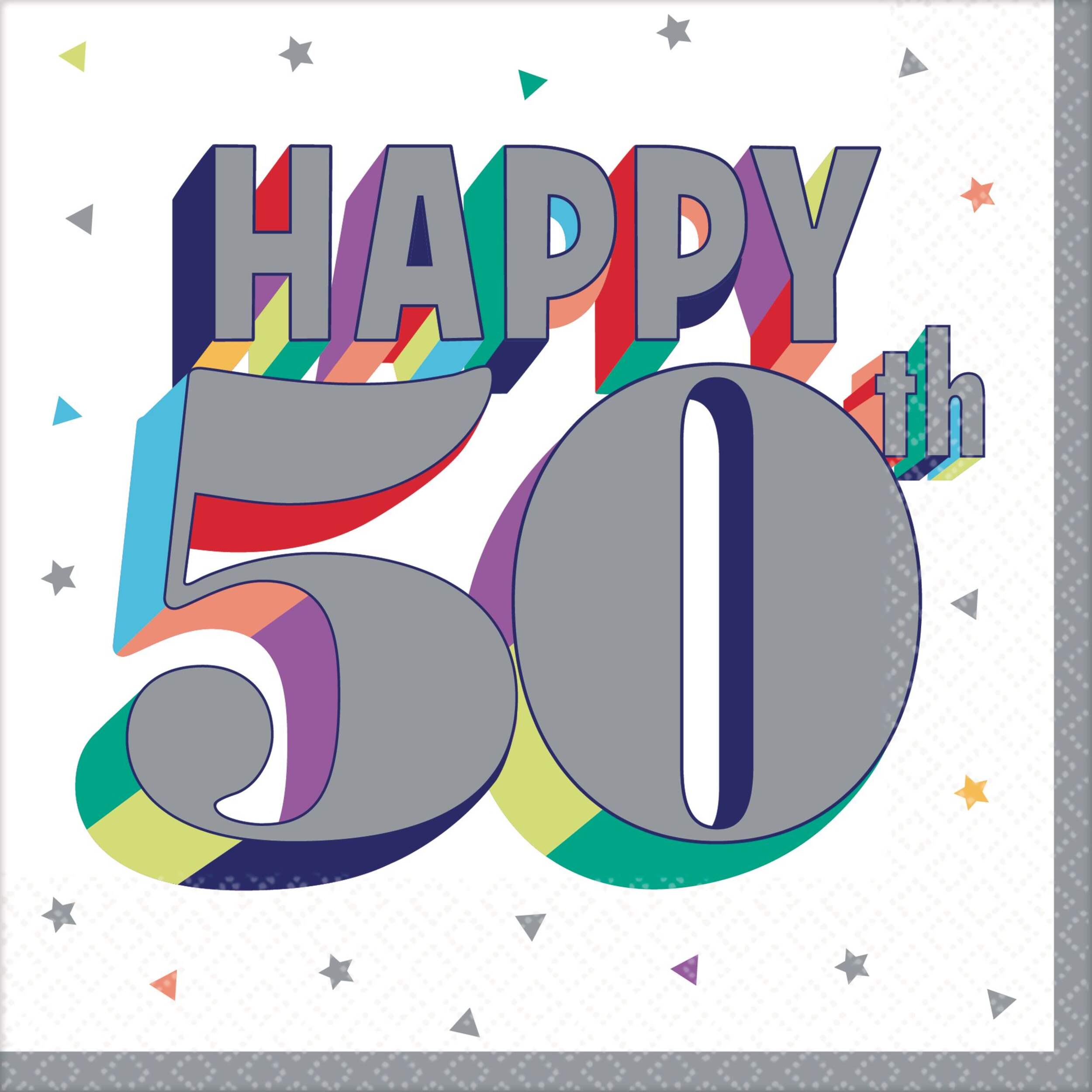 Serviettes de table étape 50e&nbsp;anniversaire, paq. 16 Overhead_Flat