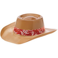 Chapeau de cowboy western avec bandana, brun/rouge, taille unique, accessoire de costume prêt-à-porter pour l'Halloween Front_Angled_Left