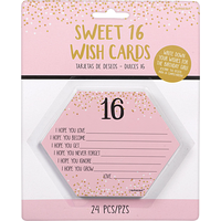 Cartes de souhaits élégantes pour 16e anniversaire, paq. 24 Front_Flat
