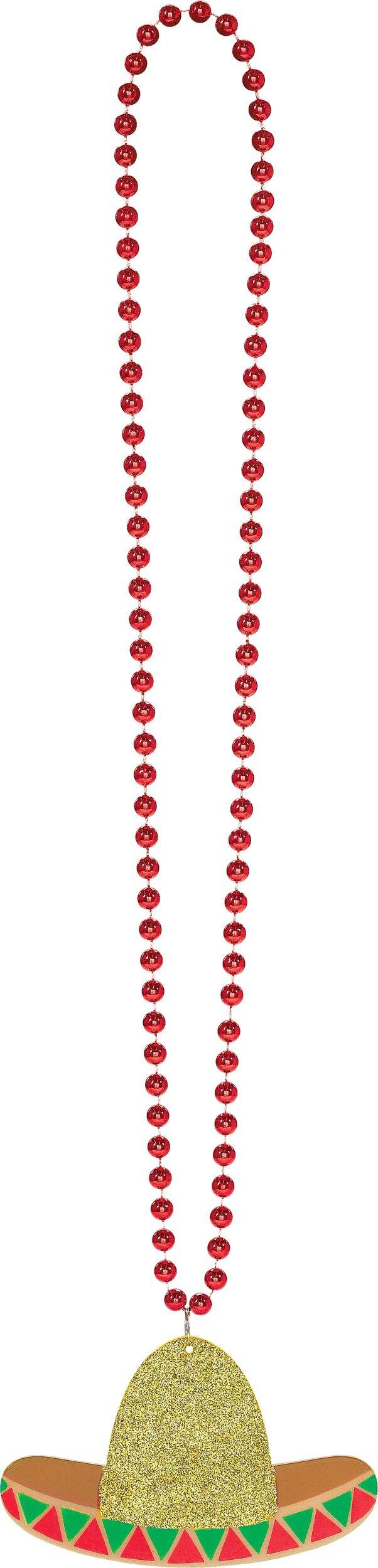 Sombrero Pendant Bead Necklace Overhead_Flat