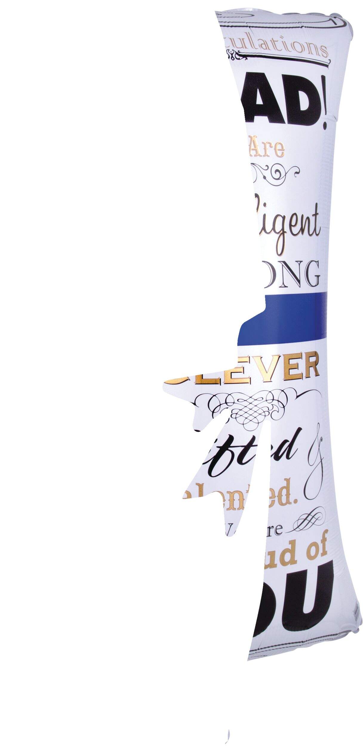 Giant Scroll Graduation Foil Balloon, Helium Inflation Included, 36-in Front_Angled_Right