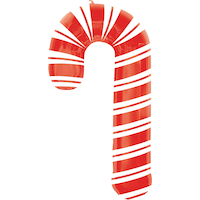 Ballon en aluminium satiné canne en sucre, rouge/blanc, rayé, 28 po, gonflement à l'hélium et ruban inclus, pour Noël