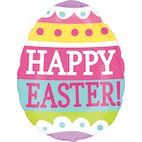 Happy Easter Egg-Shaped Foil Balloon, Helium Inflation Included, 25-in Front_Flat