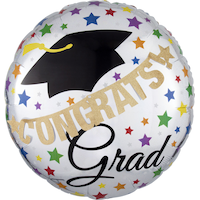 Ballon géant en aluminium prismatique avec bannière, hélium inclus, 31&nbsp;po Front_Flat