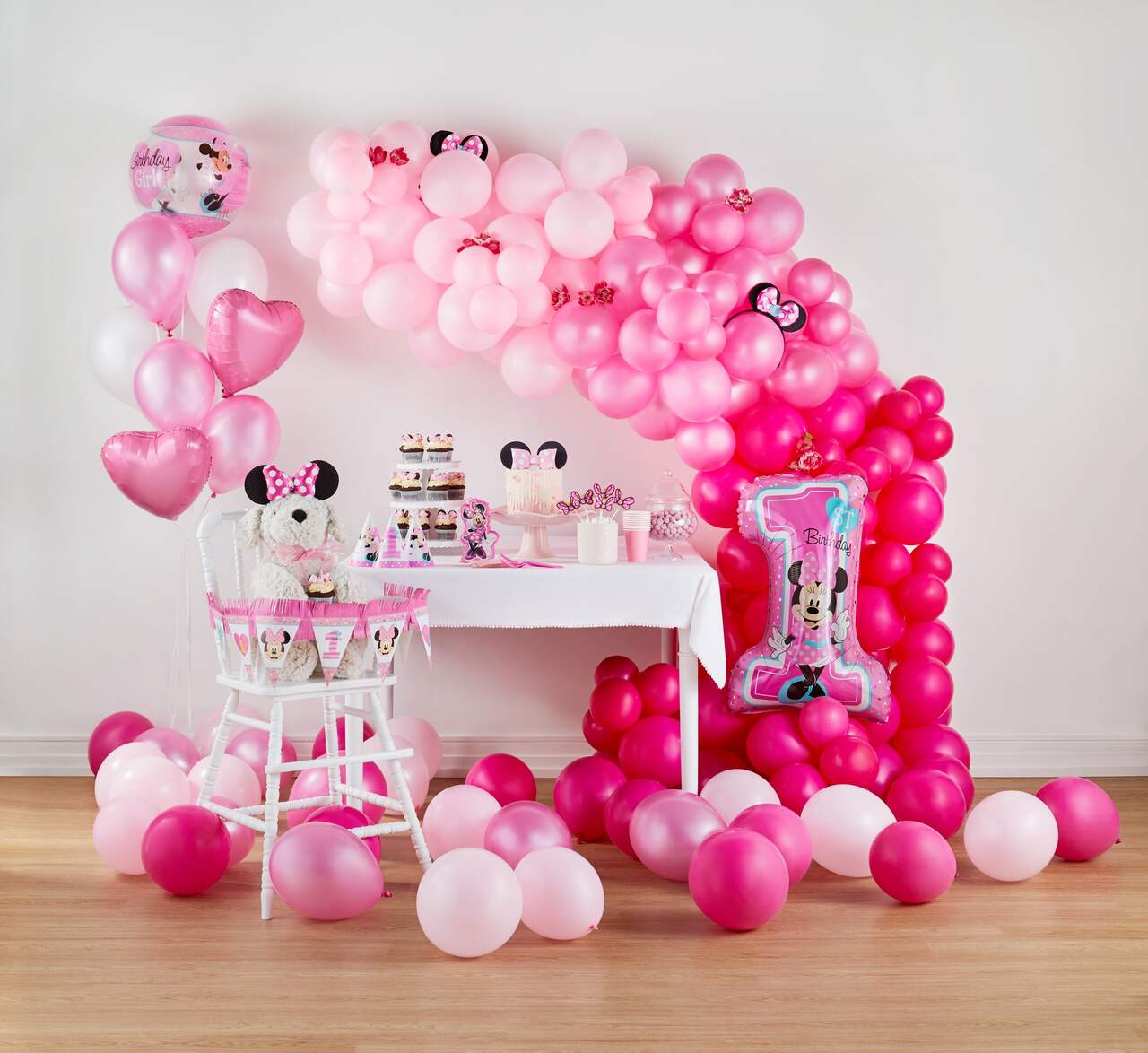 Bubble ballon à plat Minnie 1 an pour l'anniversaire de votre enfant -  Annikids