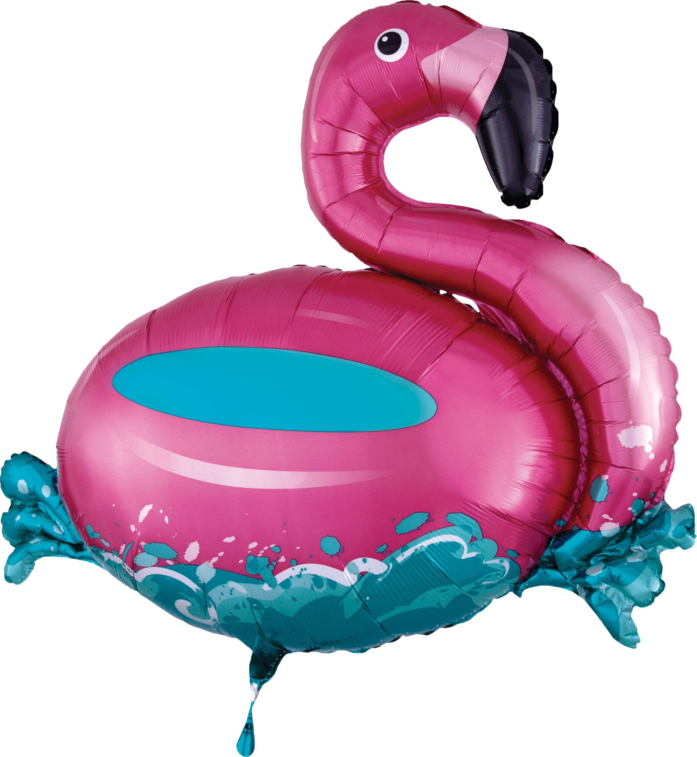 Giant Flamingo Pool Float Foil Balloon for Summer/Pool Party, Helium Inflation Included, 30-in Front_Angled_Right