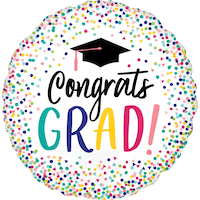 Giant Congrats Grad Foil Balloon, Helium Inflation Included, 28-in Front_Flat