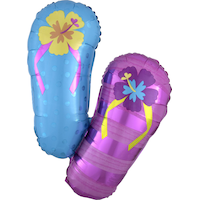 Flip Flop Foil Balloons for Summer Parties, Helium Inflation Included, 33-in Front_Flat