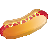 Hotdog Foil Balloon for Summer/BBQ/Birthday Party, Helium Inflation Included, 33-in Front_Angled_Right