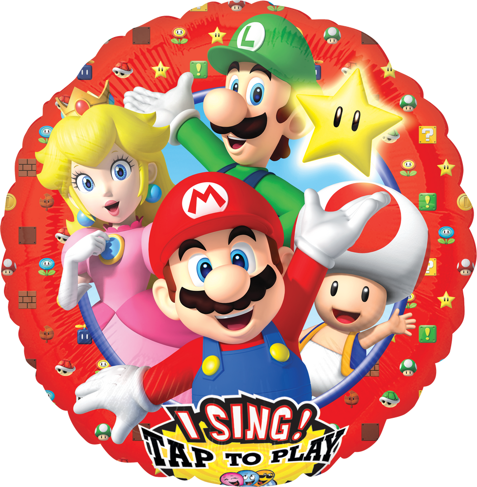 Ballon en Aluminum Carré - Super Mario Bros™ - Happy Birthday - 43 cm -  Jeux et jouets RueDeLaFete - Avenue des Jeux