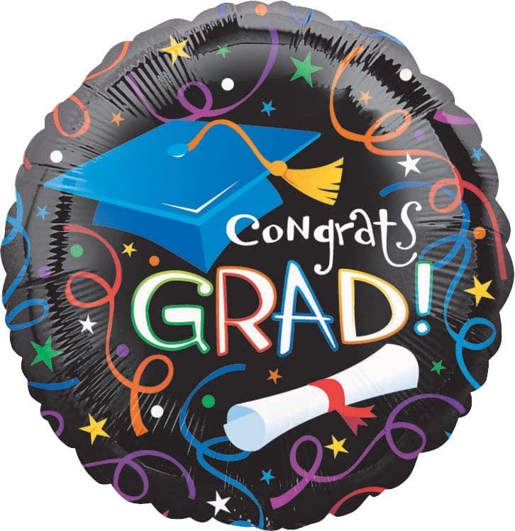 Congrats Grad Streamer Foil Balloon, Helium Inflation Included, 18-in ...