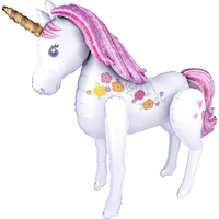 Magical Unicorn Gliding Foil Balloon for Birthday Party, Helium Inflation Included, 46-in Front_Angled_Left