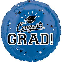 Congrats Grad Foil Balloon, Helium Inflation Included, 17-in Front_Flat