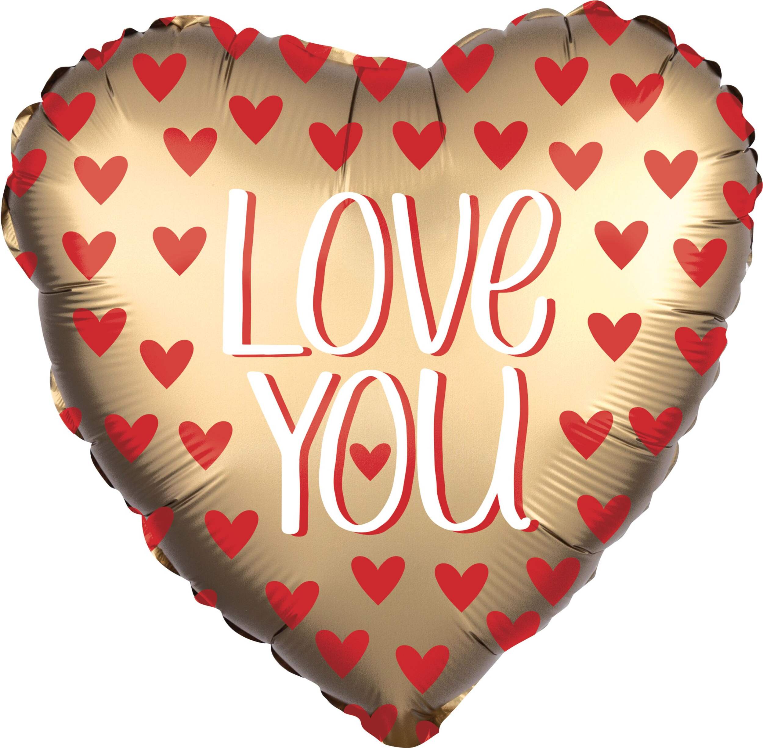 Ballon en coeur, satiné, Love You, or, 18 po Front_Flat