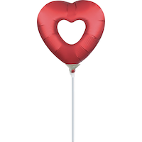 Mini ballon en forme de cœur rempli d’air Satinluxe, rouge Front_Flat