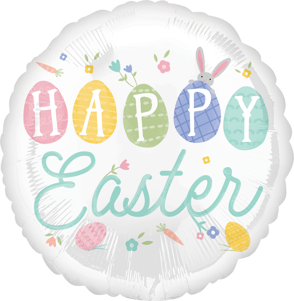 Pretty Pastel Happy Easter Balloon, 17in Party City