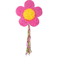 Pull String Pink Flower Pinata Front_Flat