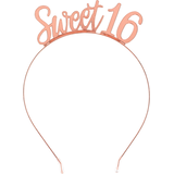 Serre-tête en métal pour 16e anniversaire, or rose, taille unique, accessoire à porter pour anniversaires Front_Flat