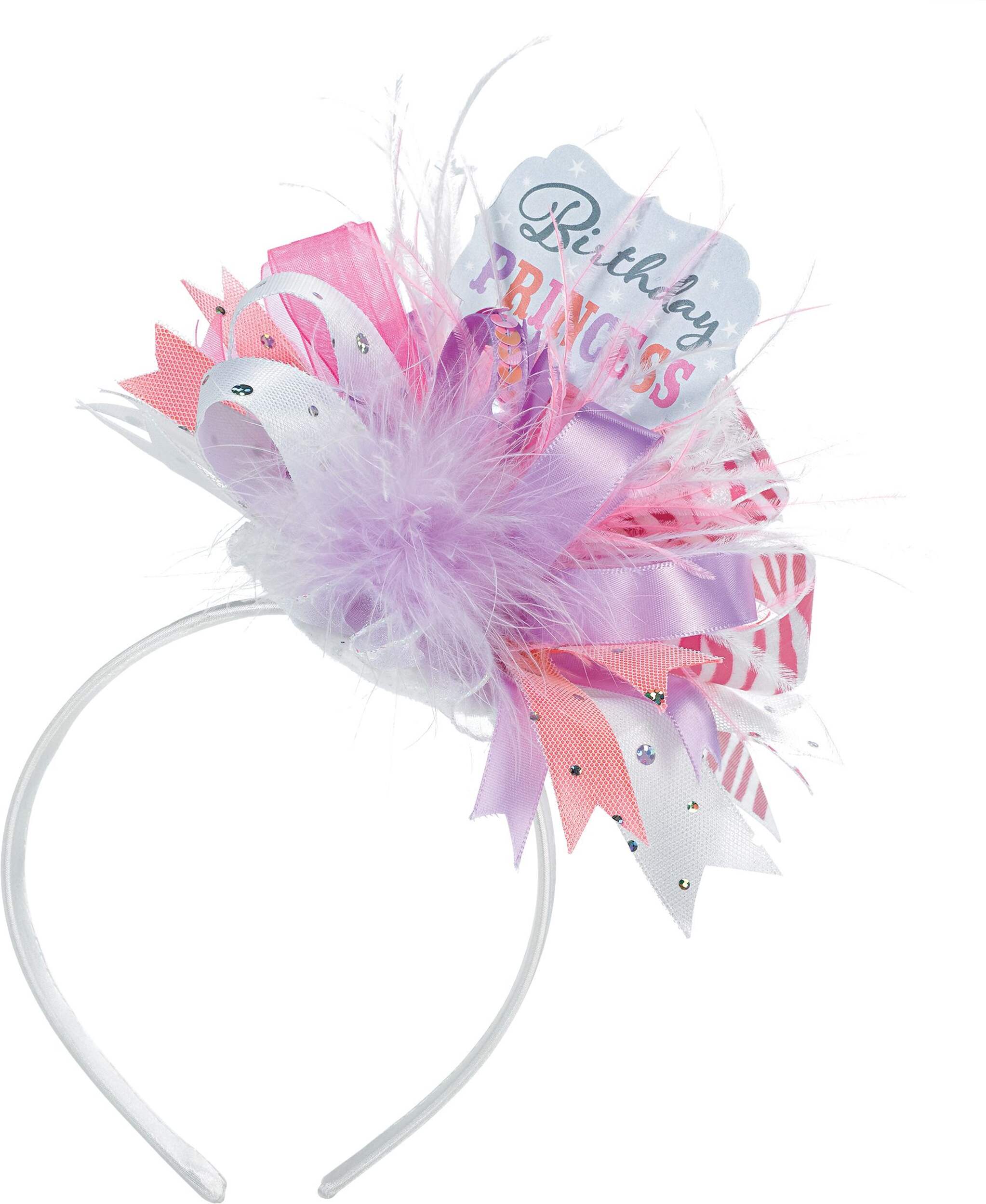 Pink Birthday Princess Headband Front_Flat