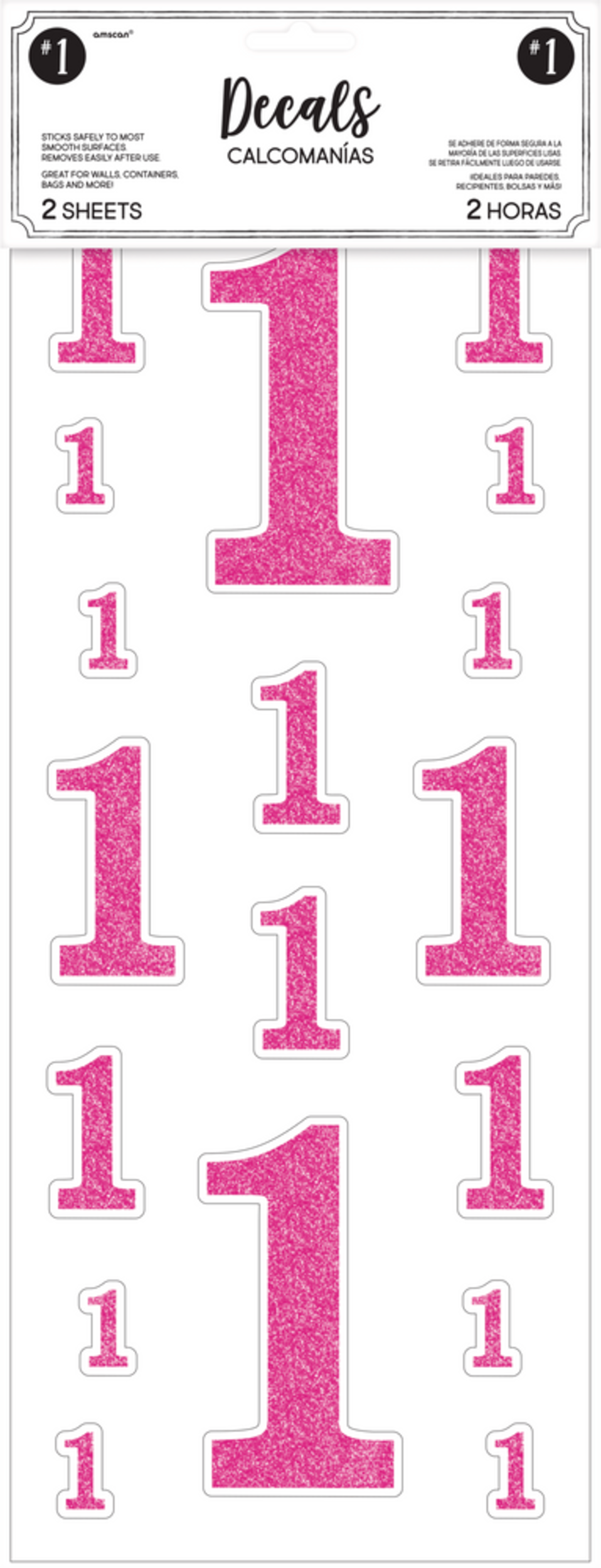Pink Glitter Number 1 Cling Decals, 36-pc | Canadian Tire