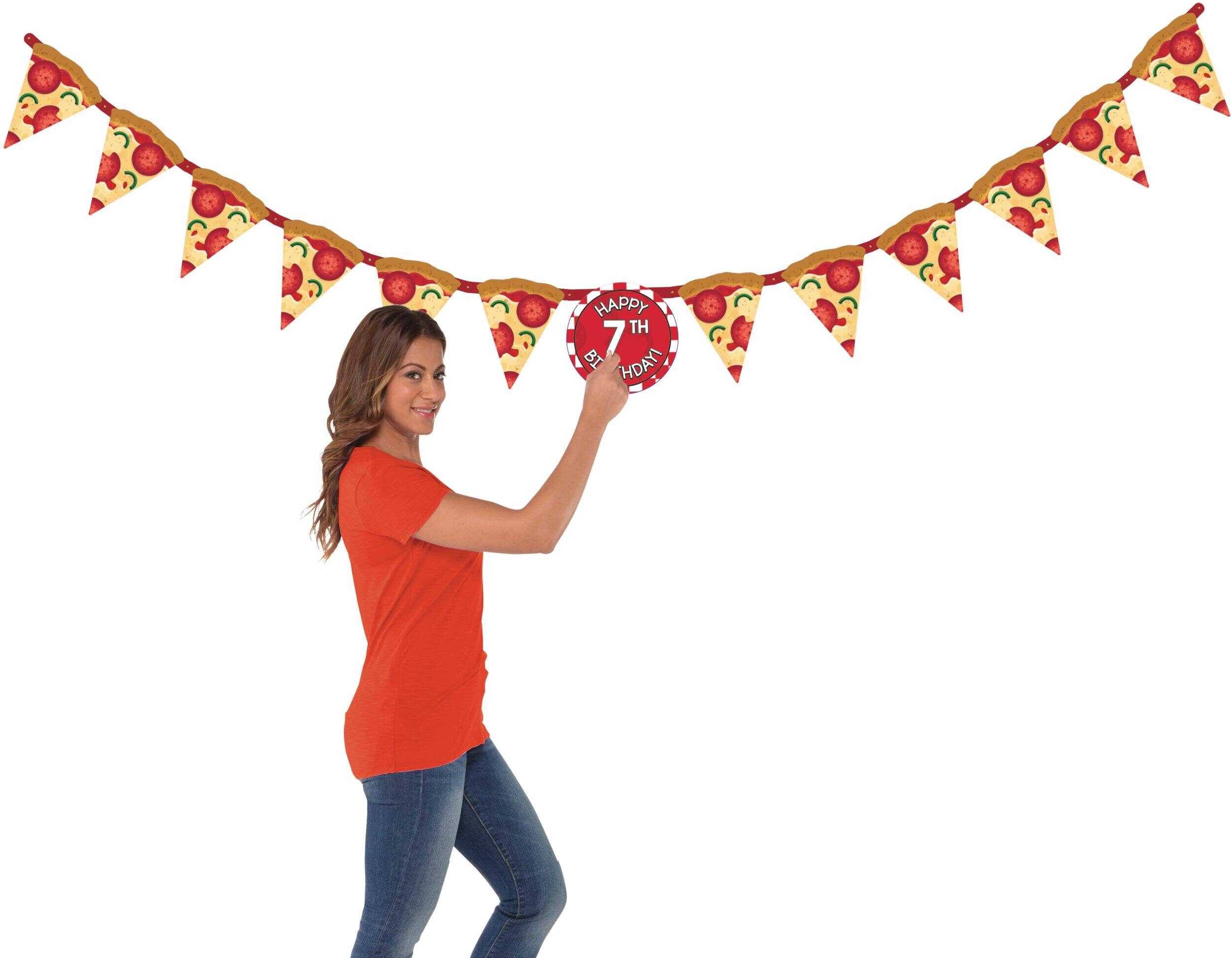 Banderole d'anniversaire Pizza festive Front_Flat