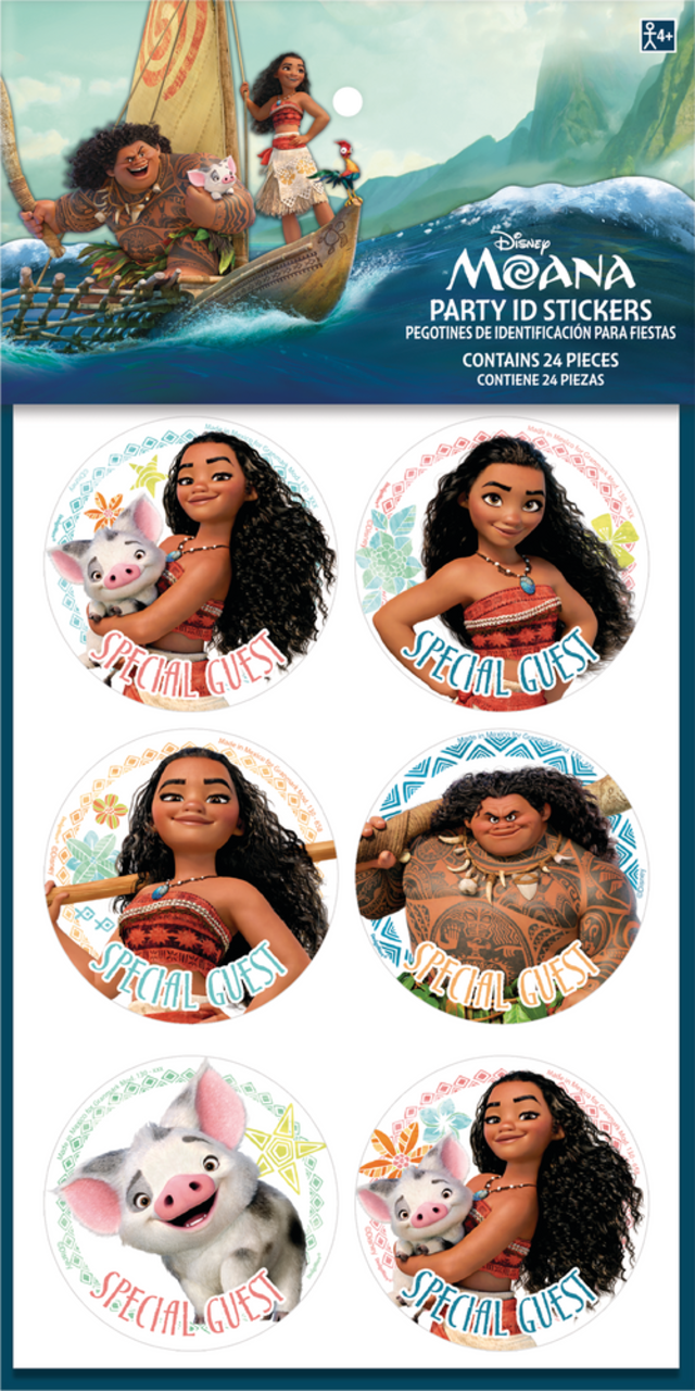 Disney Moana Stickers for Party Favours, 4-pk