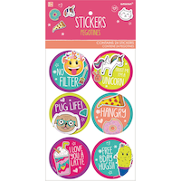 Selfie Celebration Stickers for Birthday Party Favours, 4-pk Front_Flat