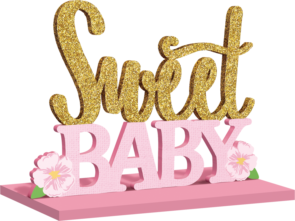 Glitter Sweet Baby Table Sign Party City