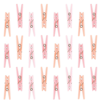 Mini Clothespin Favor Charms, Assorted Colours, 24-pk, for Baby Shower/Gender Reveal Overhead_Flat