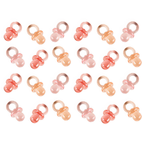 Mini Pacifier Favour Charms, Assorted Colours, 24-pk, for Baby Shower/Gender Reveal Overhead_Flat