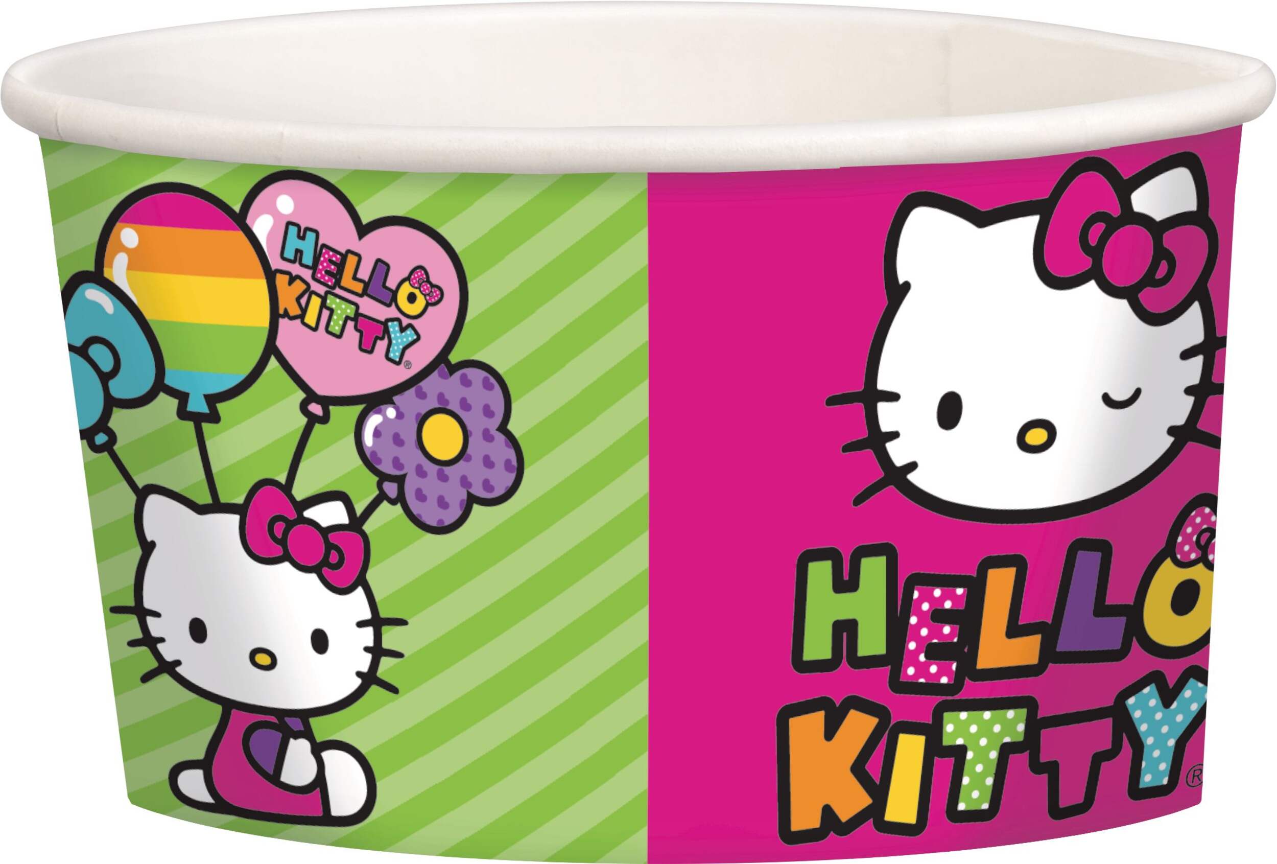 Rainbow Hello Kitty Treat Cups for Birthday Party Snacks or Crafts, 9.5-oz, 8-pk Front_Elevated