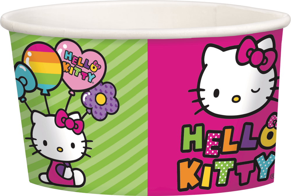 Verres à friandises Hello Kitty arc-en-ciel pour collations ou bricolages d' anniversaire, 9,5 oz, paq. 8