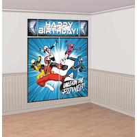 Power Rangers Ninja Steel Birthday Party Scene Setter Decoration Kit, 5-pc Front_Angled_Right