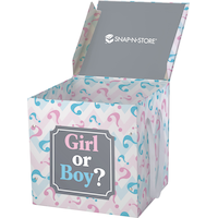 "Girl or Boy?" Large Reveal Box, Pink/Blue, for Gender Reveal Front_Angled_Left