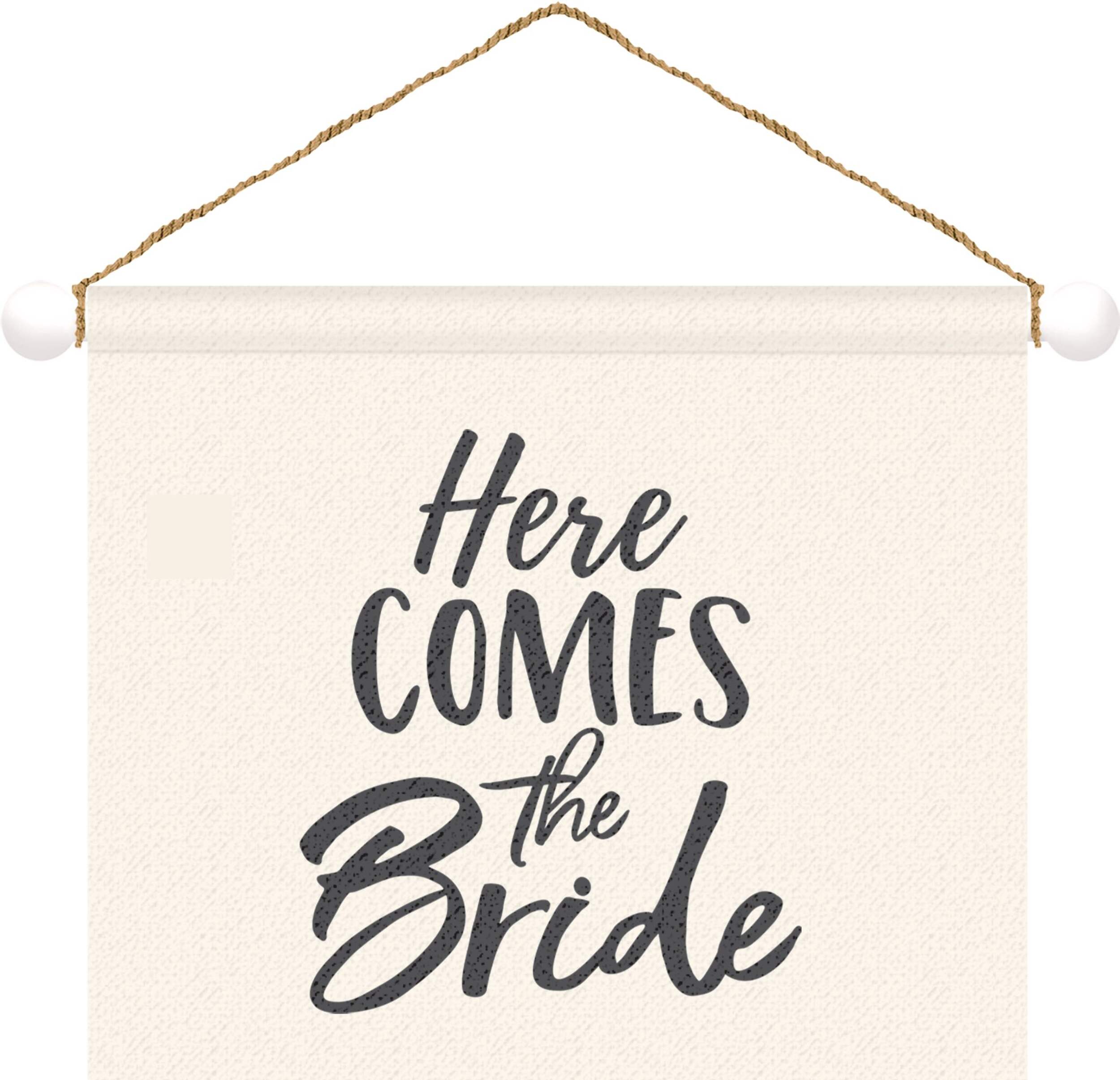 Here Comes the Bride Canvas Sign Front_Flat