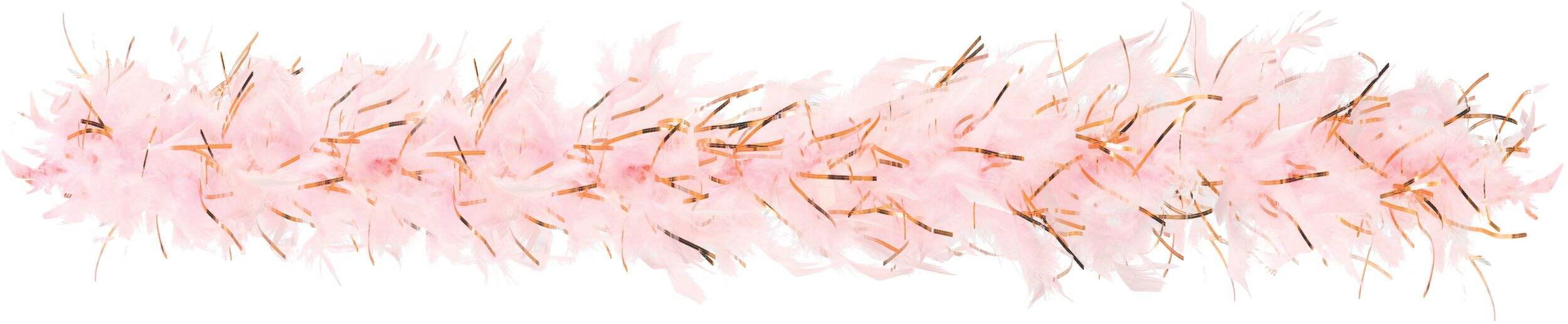Feather & Tinsel Boa, Pink/Rose Gold, 72-in, Wearable Accessory for Wedding Shower/Bachelorette Party Front_Flat