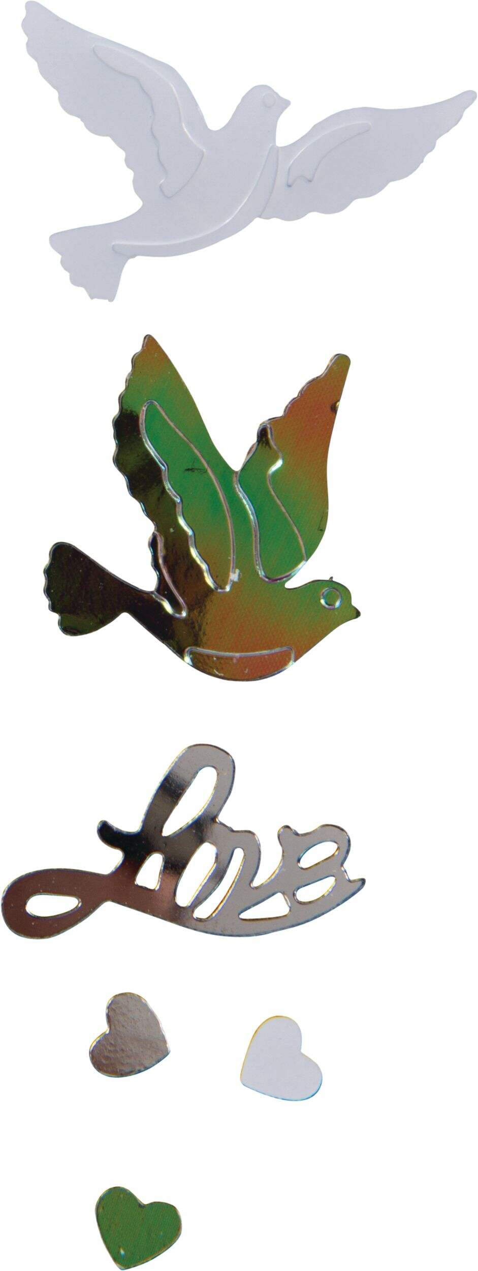 Confettis mariage colombes Love iridescents Front_Flat